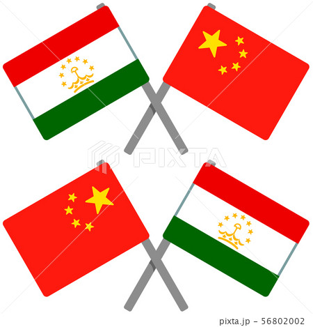 タジキスタンと中国の旗