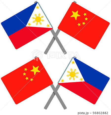 フィリピンと中国の旗