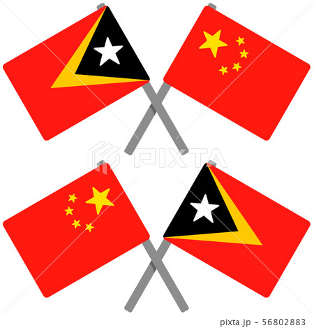 東ティモールと中国の旗