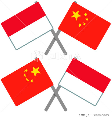 インドネシアと中国の旗 56802889