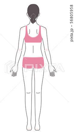女性 後ろ姿のイラスト素材