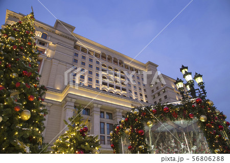 New Year holidays illumination, Moscow, Russia 56806288