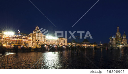 New Year holidays illumination, Moscow, Russia New Year holidays illumination, Moscow, Russia 56806905