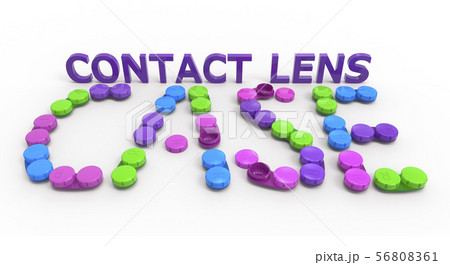 Contact lens cases. 3D rendering. Isolated on Contact lens cases. 3D rendering. Isolated on 56808361