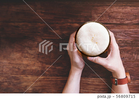 Female Drinking Beer Concept. Woman Relaxing by a Female Drinking Beer Concept. Woman Relaxing by a 56809715