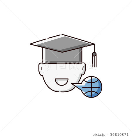 Student in university hat icon for language school vector illustration isolated. 56810371