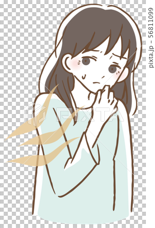 口臭くさい 女性 イラストのイラスト素材 [56811099] - PIXTA