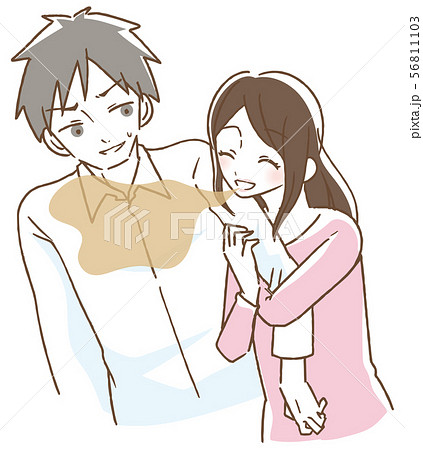 口臭くさい　女性　イラスト 56811103
