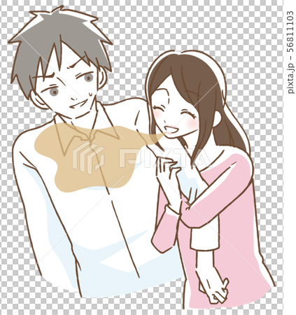 口臭くさい　女性　イラスト 56811103