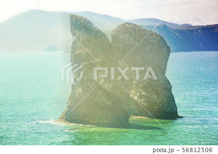 The high rocks in the sun on the sea 56812506