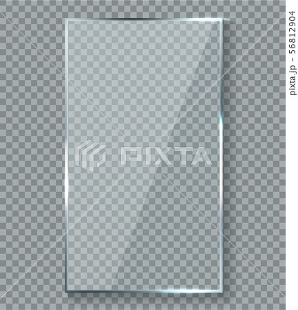 Glossy reflection effect. Transparency window glass plastic with brightreflections plaque vector 56812904