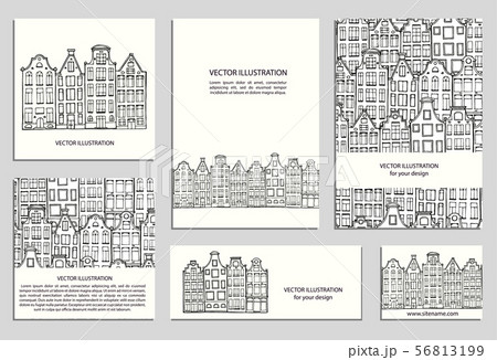 Hand drawn houses set 56813199