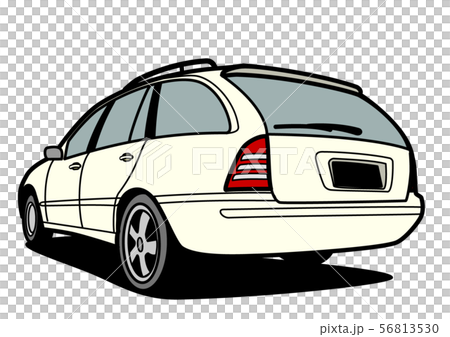 懐かしめジャーマンワゴン リアビュー 白系 自動車イラスト 懐かしめジャーマンワゴン リアビュー 白系 自動車イラスト 56813530