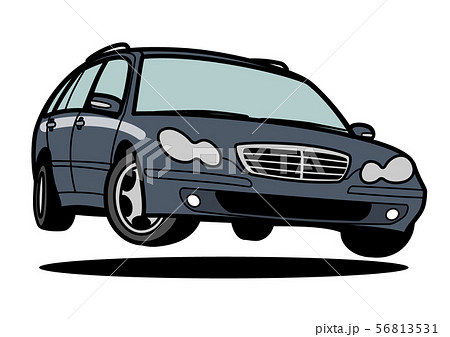 懐かしめジャーマンワゴン　ジャンプ　グレー系　自動車イラスト 56813531