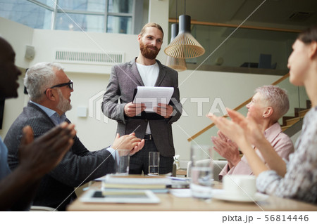 Successful Businessman Presenting Project Successful Businessman Presenting Project 56814446
