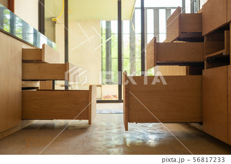 Opening wooden shelfs under installation Opening wooden shelfs under installation 56817233