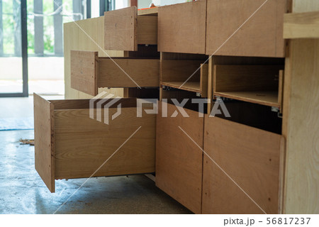 Opening wooden shelfs under installation Opening wooden shelfs under installation 56817237
