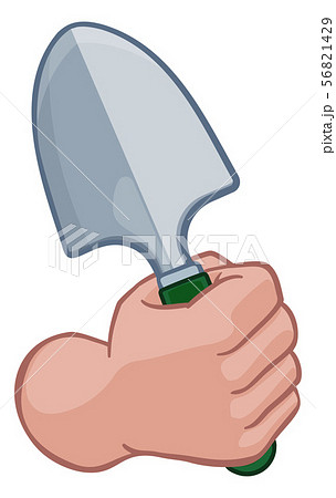 Gardener Farmer Hand Fist Holding Spade Cartoon Gardener Farmer Hand Fist Holding Spade Cartoon 56821429