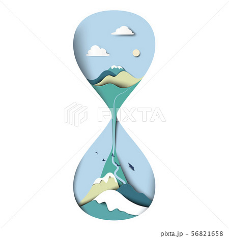 Mountain with sky landscape in sandglass 56821658