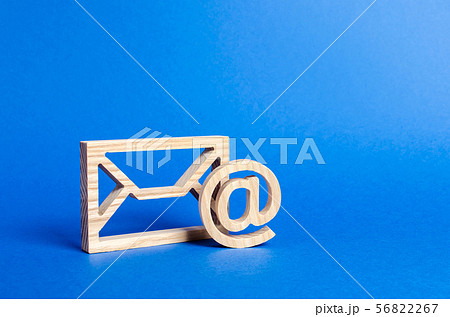 Envelope and email symbol on a blue background Envelope and email symbol on a blue background 56822267