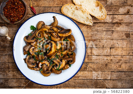 Fried mushrooms meal on a plate 56822380