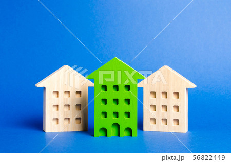 Green figure of a residential building stands out 56822449