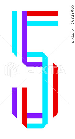 Bright Font, alphabet folded from stripeds colored Bright Font, alphabet folded from stripeds colored 56823005