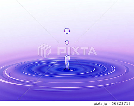 波紋と跳ねる水滴の背景イラスト 紫 斜めのイラスト素材