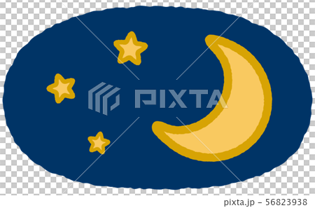 月と星 夜空 カットイラスト 月と星 夜空 カットイラスト 56823938