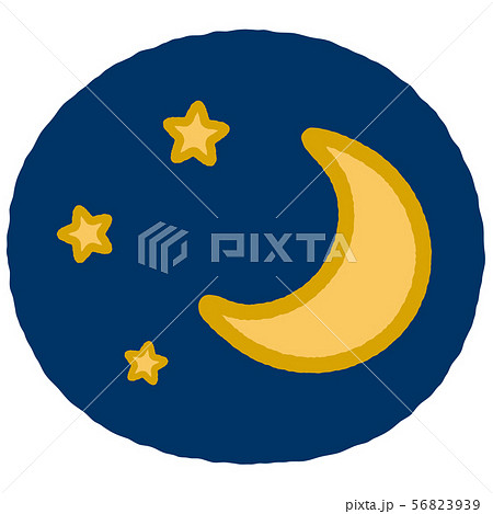 月と星 夜空 カットイラスト 月と星 夜空 カットイラスト 56823939