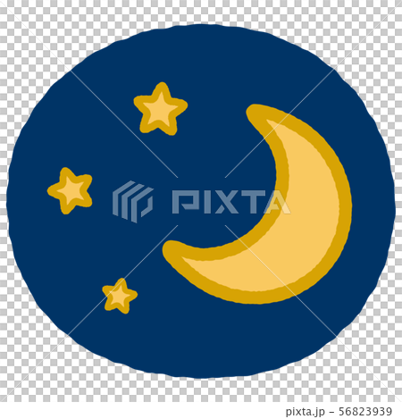 月と星 夜空 カットイラスト 月と星 夜空 カットイラスト 56823939