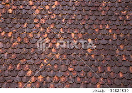 vintage roof tile pattern of northern Thai house vintage roof tile pattern of northern Thai house 56824350