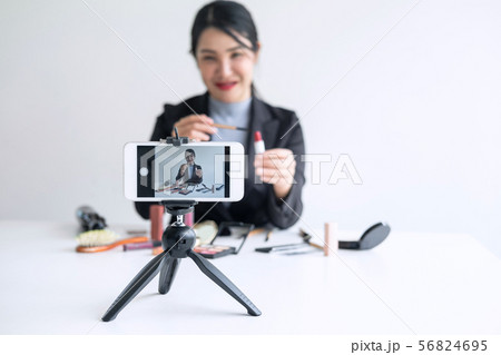 Business online on social media, Beautiful woman 56824695
