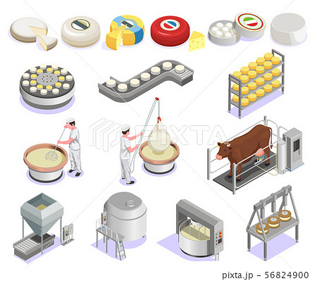 Cheese Production Isometric Set 56824900