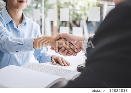 Handshake after good cooperation, Businesswoman 56825858