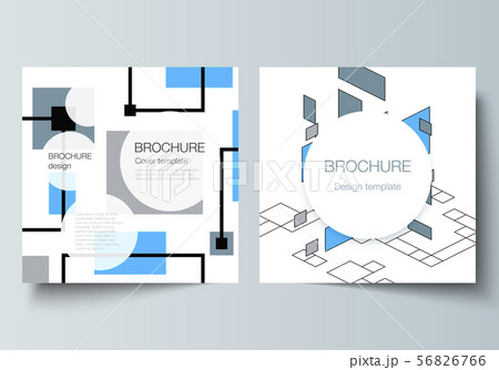 The minimal vector layout of two square format covers design templates for brochure, flyer, magazine The minimal vector layout of two square format covers design templates for brochure, flyer, magazine 56826766
