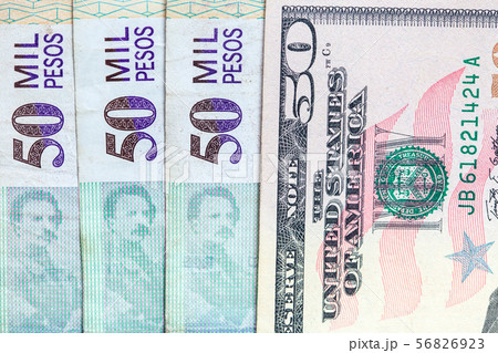 Exchange rate between US dollar and Colombian peso 56826923