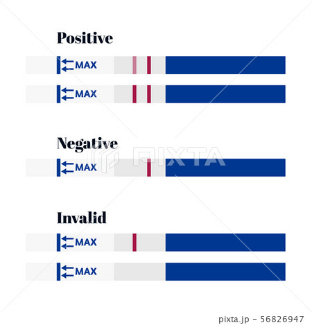 Vector illustration of blue positive, negative and invalid HCG pregnancy test strips. Vector illustration of blue positive, negative and invalid HCG pregnancy test strips. 56826947