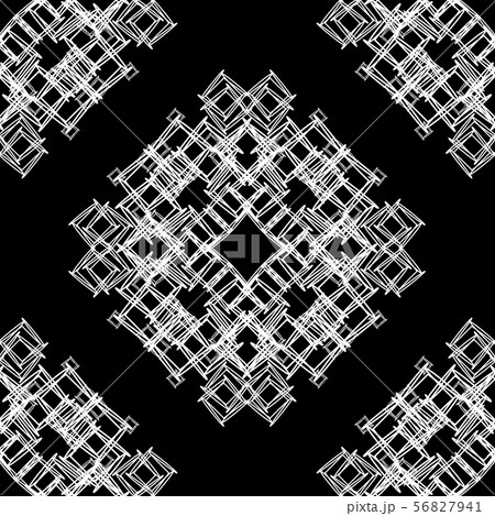 Vector seamless ornamental black and white pattern Endless texture. 56827941