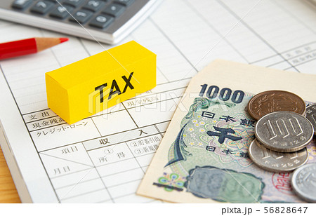 家計　家計簿　税金　TAX　収支　記録　帳簿 56828647