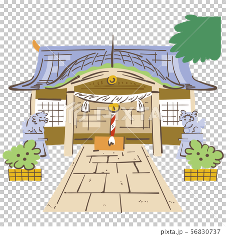 お正月 神社 イラストのイラスト素材