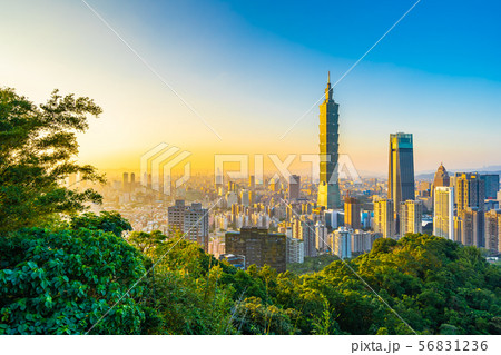 Beautiful landscape and cityscape of taipei 101 building and architecture in the city Beautiful landscape and cityscape of taipei 101 building and architecture in the city 56831236