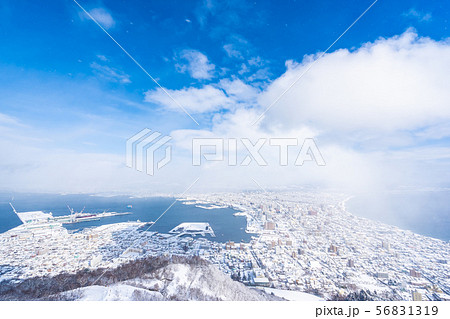 Beautiful landscape and cityscape from Mountain Hakodate for look around city skyline Beautiful landscape and cityscape from Mountain Hakodate for look around city skyline 56831319