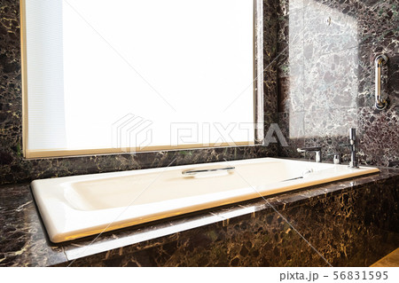 White bathtub decoration in room White bathtub decoration in room 56831595