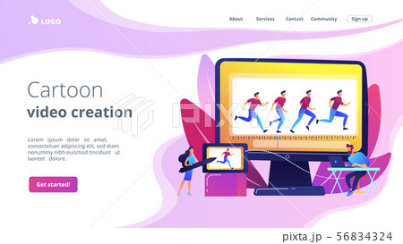 Computer animation concept landing page 56834324
