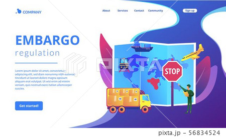 Embargo regulation concept landing page 56834524