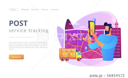 Post service tracking concept landing page 56834572