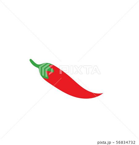 Chili Pepper Icon Flat Illustration Ofのイラスト素材