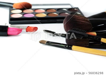 makeup brush and cosmetics, 56836298