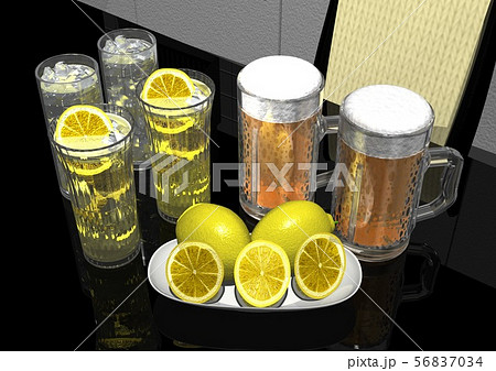 レモンサワー ビール ハイボールのイラスト素材
